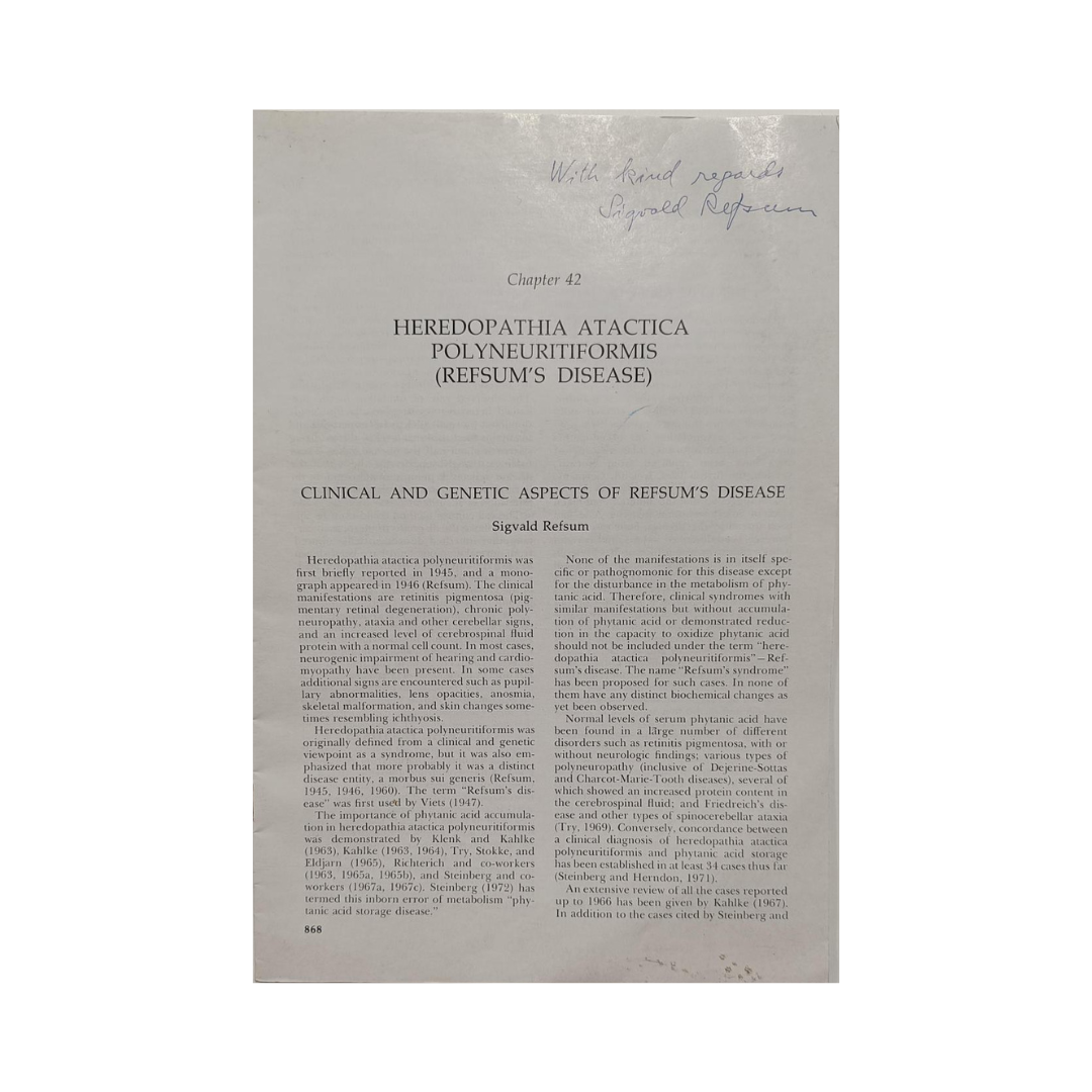 Clinical and Genetic Aspects of Refsum's Disease, by Sigvald Refsum