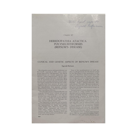 Clinical and Genetic Aspects of Refsum's Disease, by Sigvald Refsum